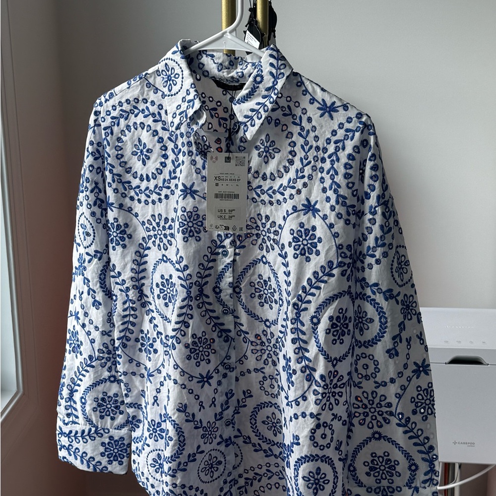 Zara Blue Patterned Shirt